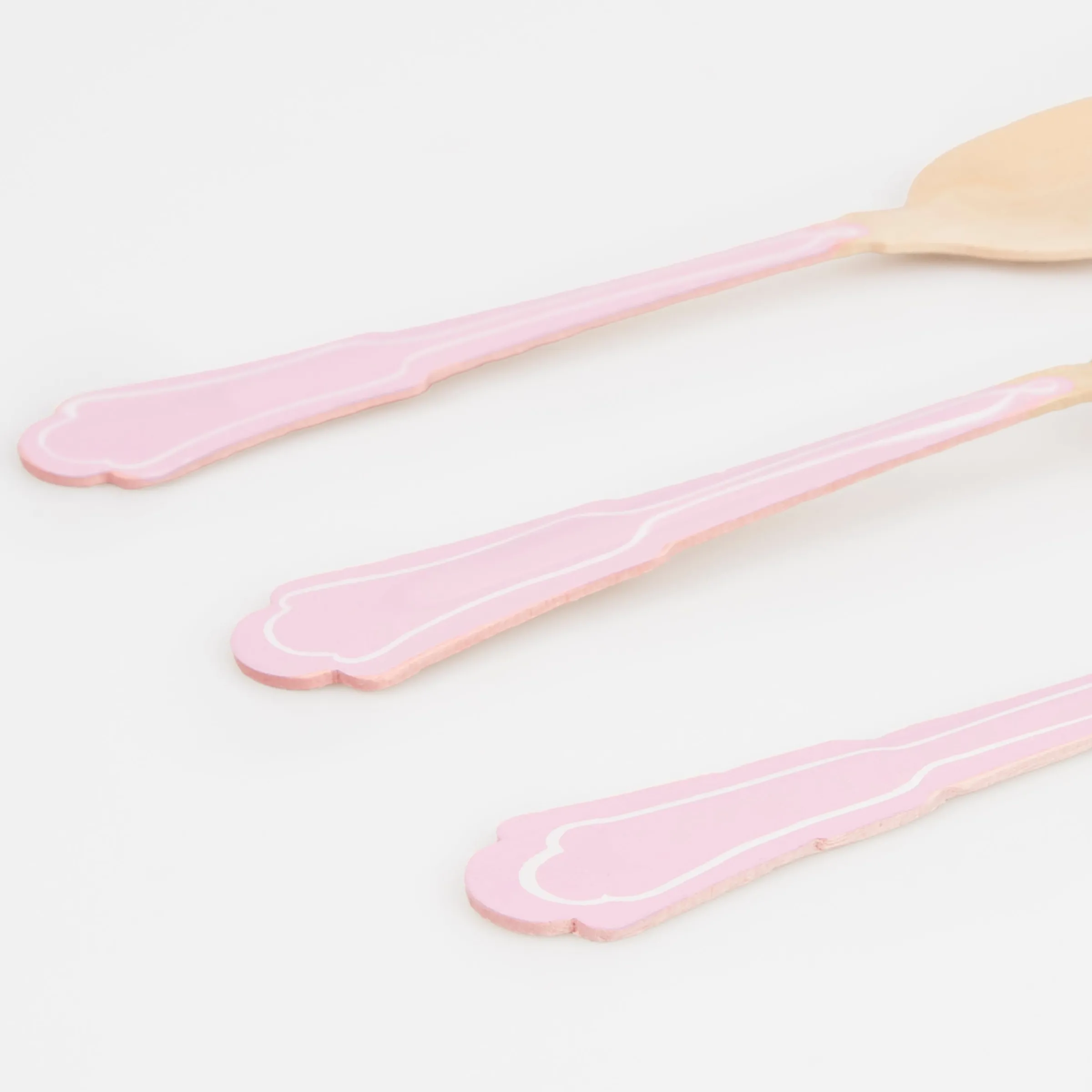 Elegant Pink Wooden Cutlery Set (x 24)>Meri Meri Best