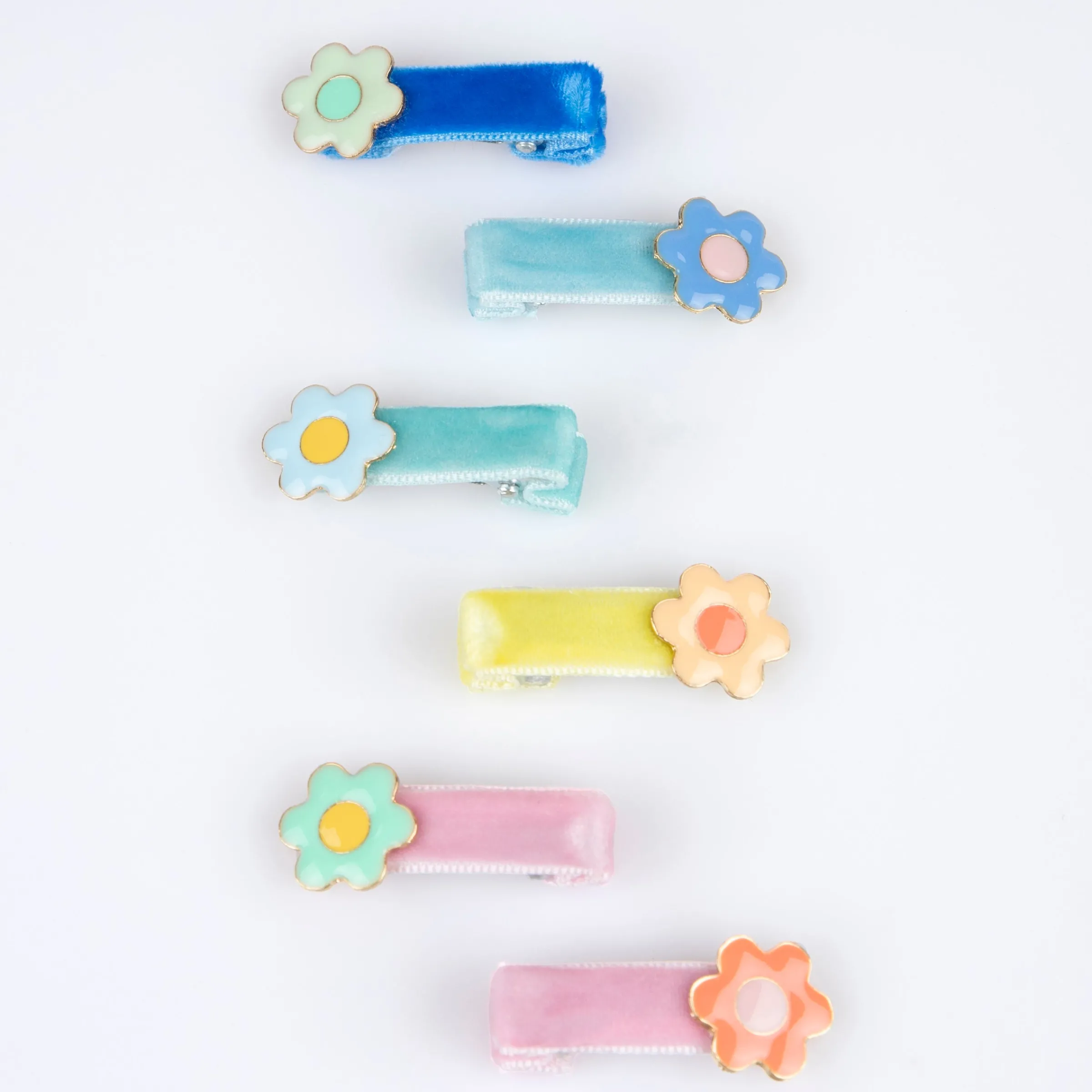 Enamel Daisy Hair Clips (x 6)>Meri Meri Sale