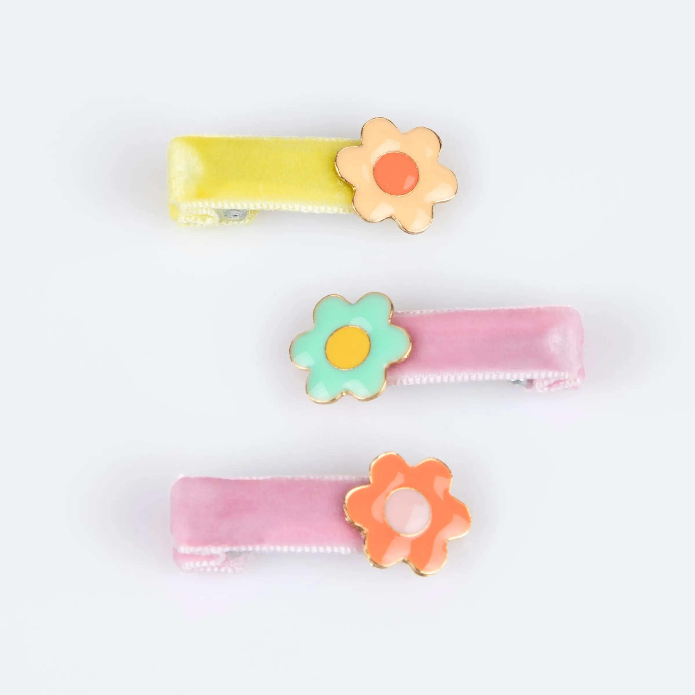 Enamel Daisy Hair Clips (x 6)>Meri Meri Sale