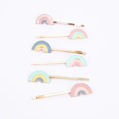 Enamel Rainbow Hair Slides (x 6)>Meri Meri Sale