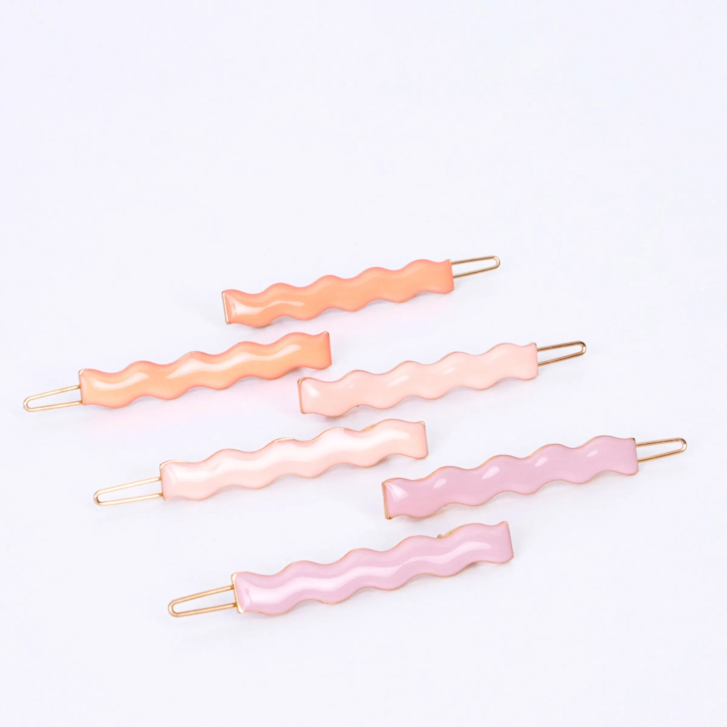 Enamel Wavy Hair Clips (x 12)>Meri Meri New
