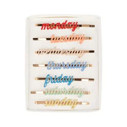 Enamel Week Day Hair Slides (x 7)>Meri Meri Hot
