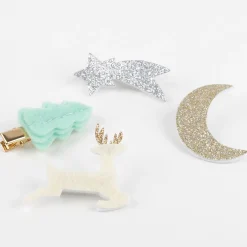 Felt & Glitter Icon Hair Clips (x 4)><noscript><img width=