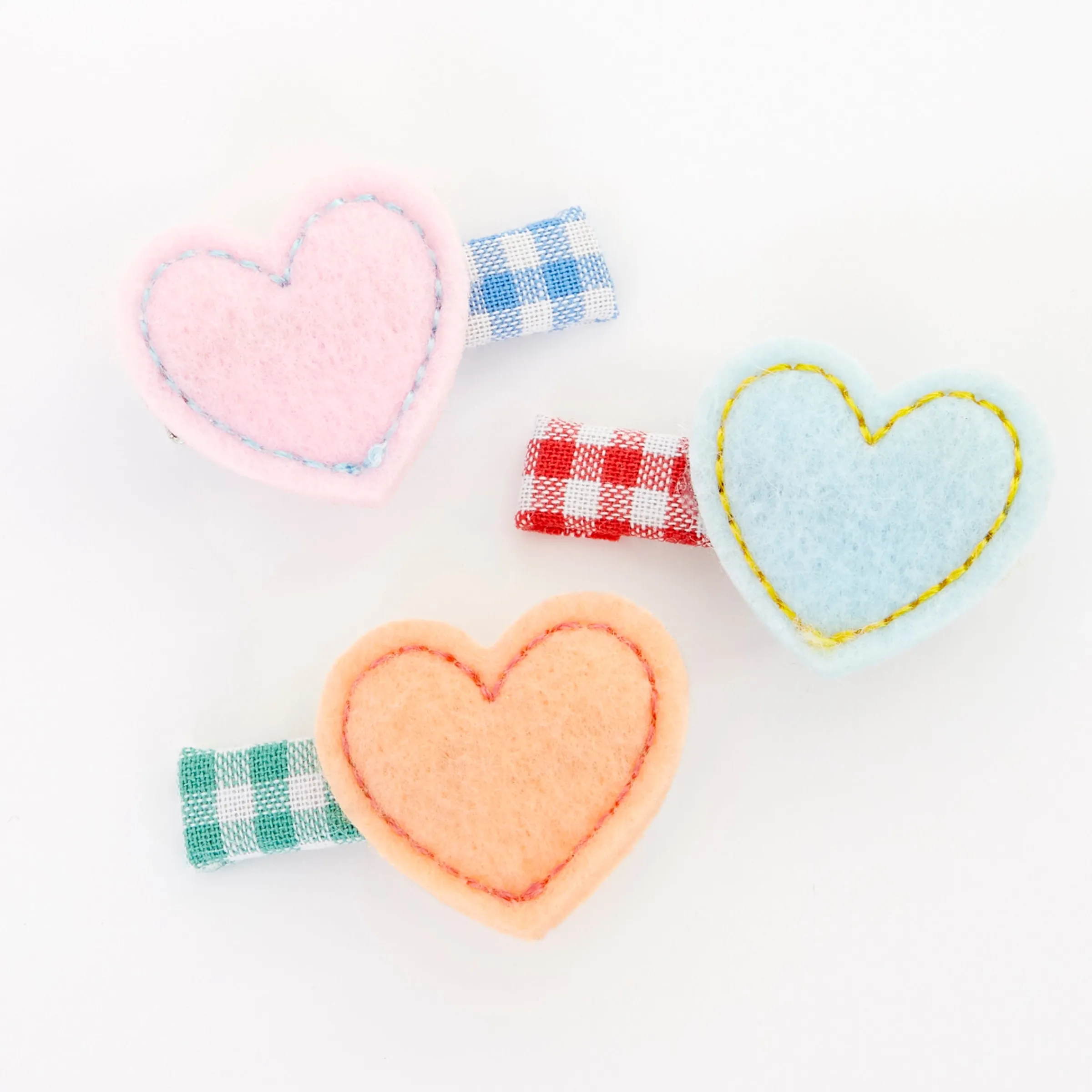 Felt Heart Hair Clips (x 6)>Meri Meri Sale