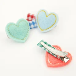 Felt Heart Hair Clips (x 6)><noscript><img width=