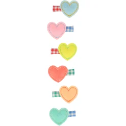 Felt Heart Hair Clips (x 6)><noscript><img width=