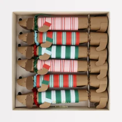 Festive Stripe Sausage Dog Crackers (x 6)>Meri Meri Sale