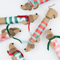 Festive Stripe Sausage Dog Crackers (x 6)><noscript><img width=