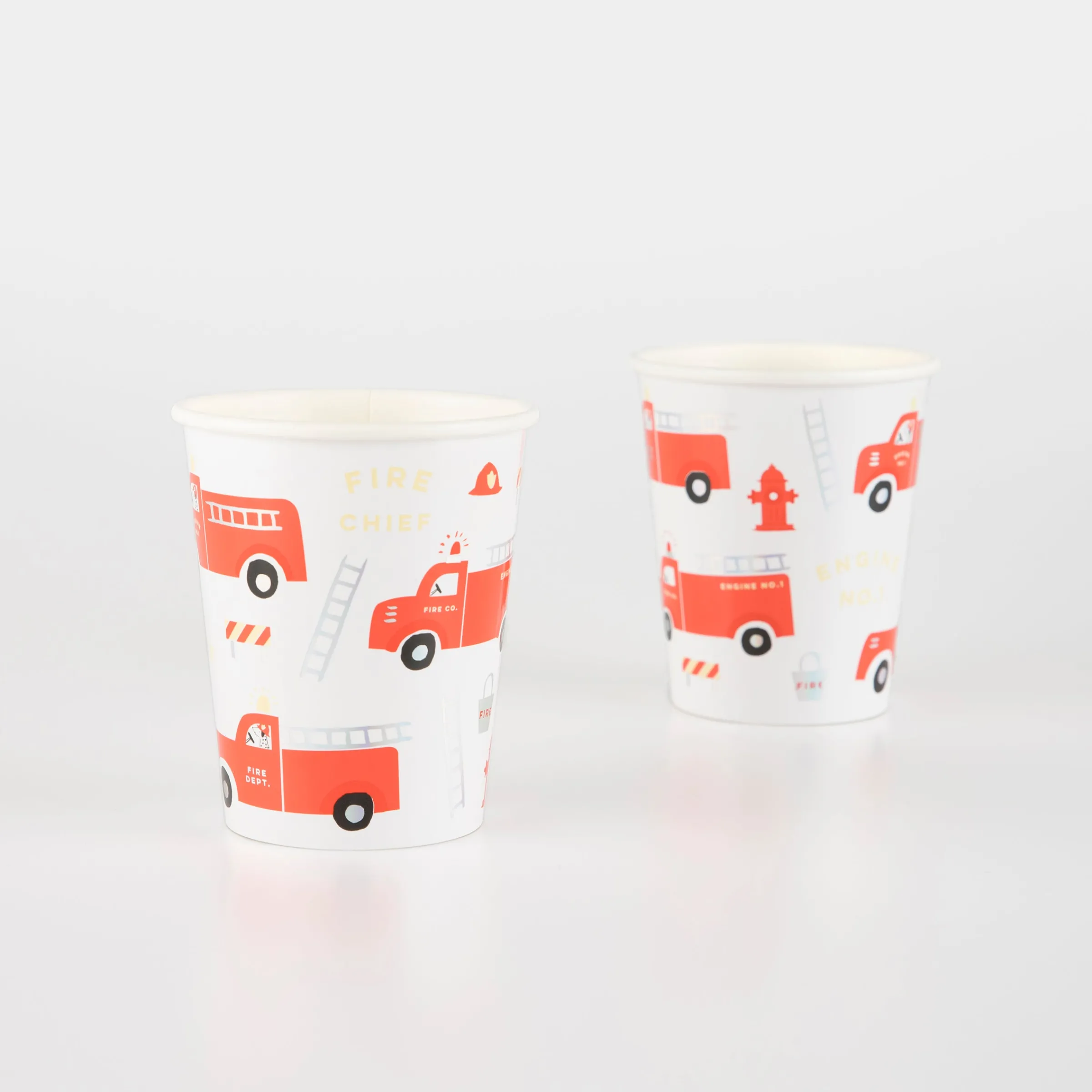Fire Truck Cups (x 8)>Meri Meri Clearance