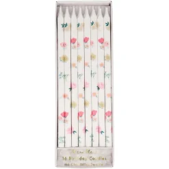 Floral Pattern Candles (x 16)>Meri Meri Hot