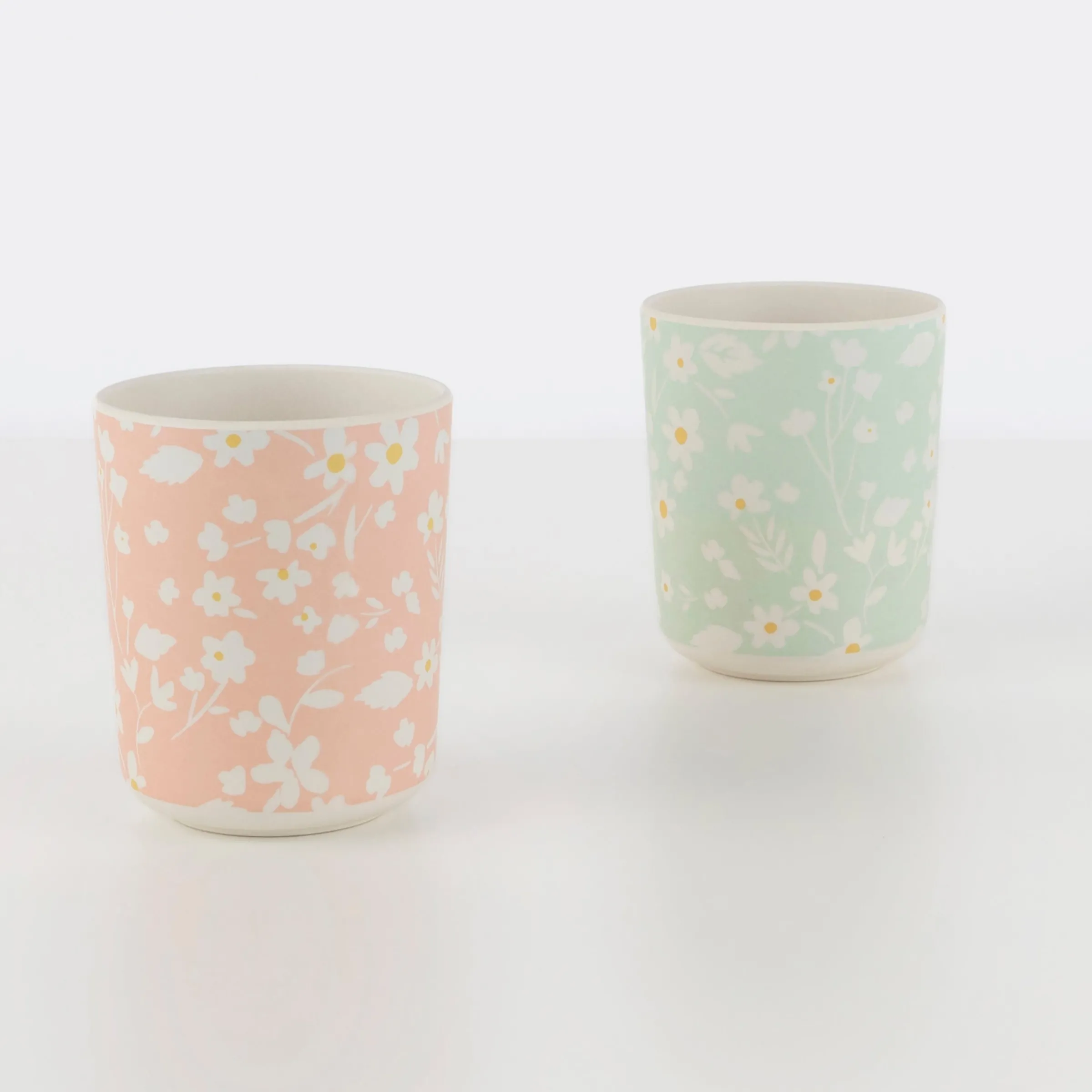 Floral Reusable Bamboo Cups (x 6)>Meri Meri New