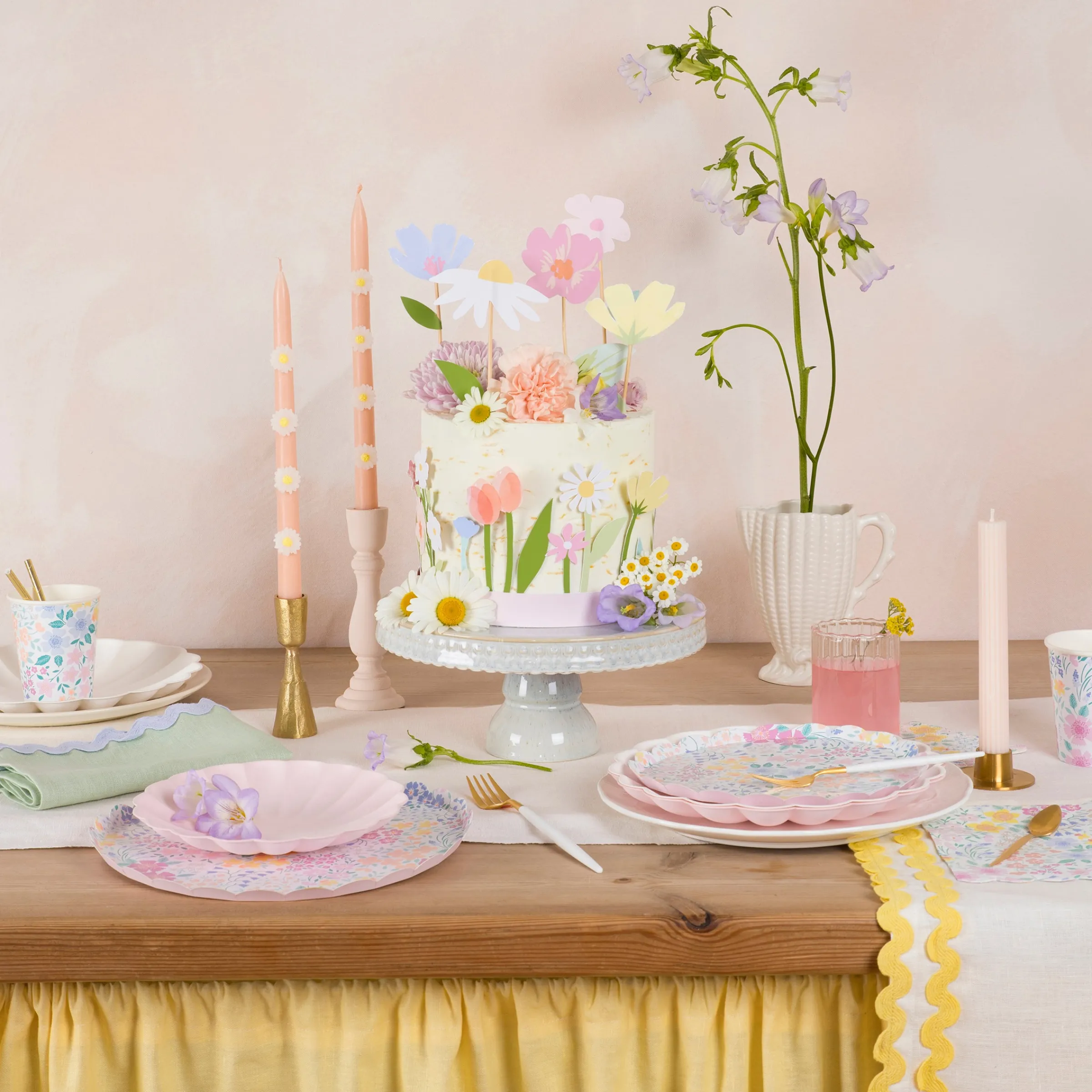 Flower Cake Wrap & Toppers (x 7)>Meri Meri New