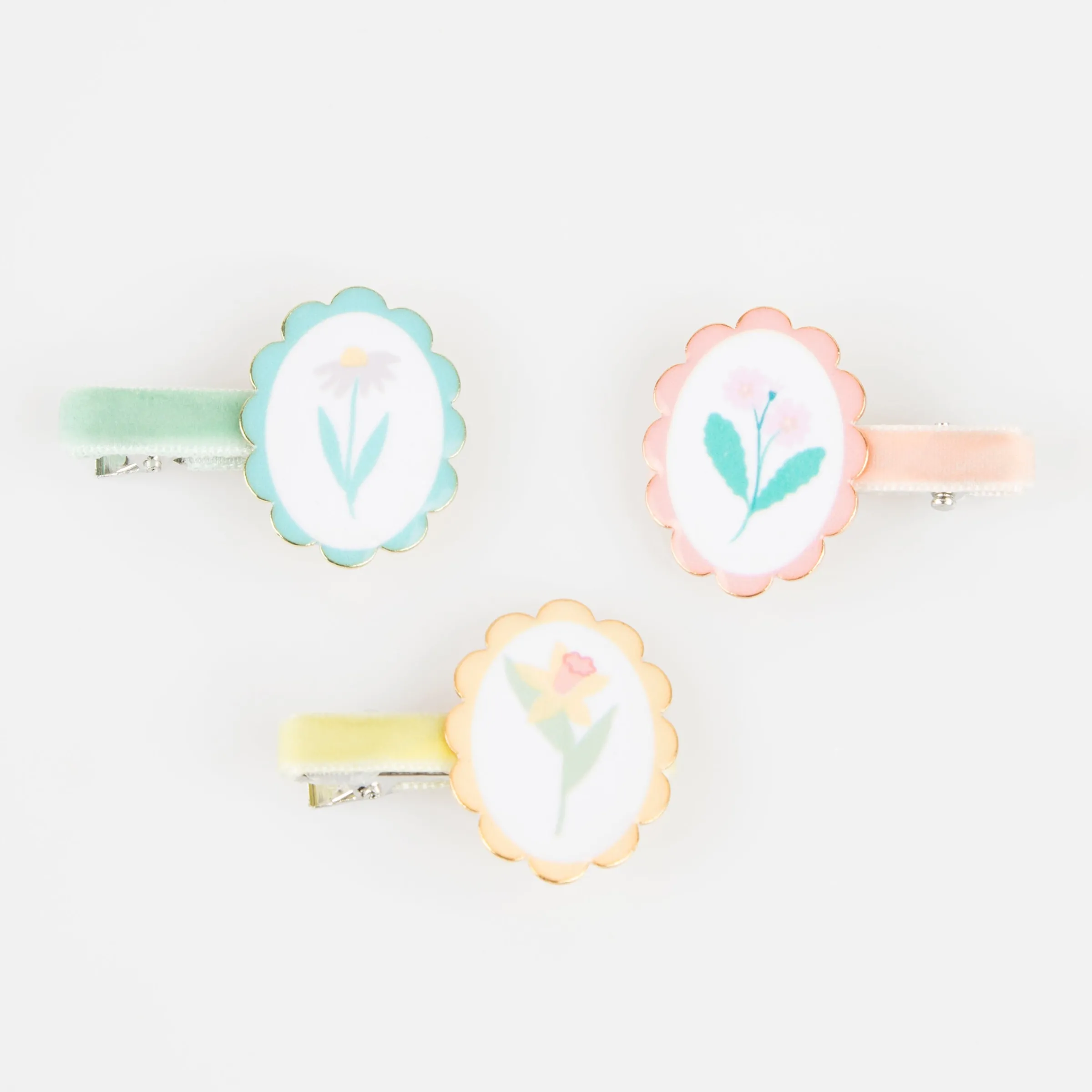 Flower Cameo Hair Clips (x 6)>Meri Meri Online