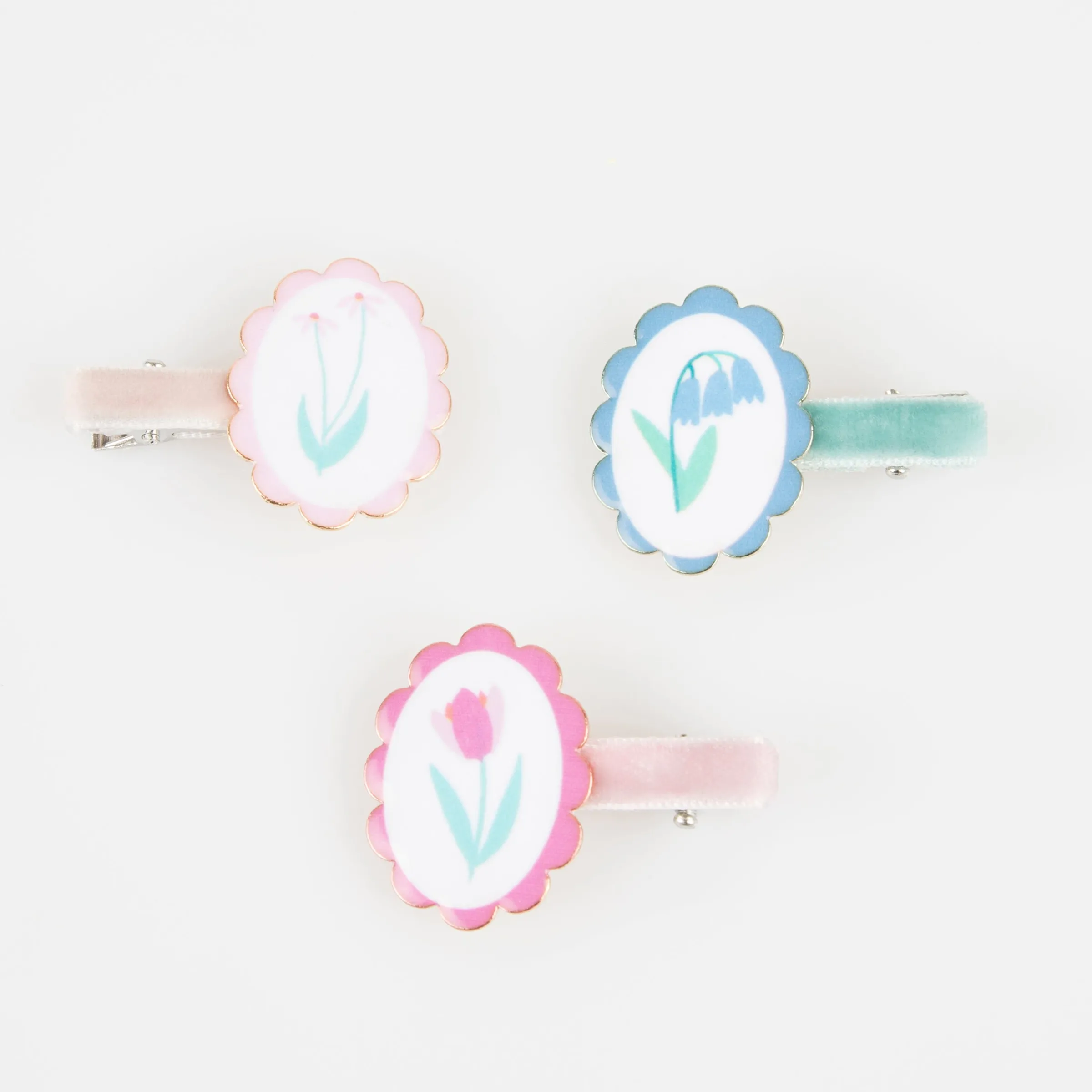 Flower Cameo Hair Clips (x 6)>Meri Meri Online