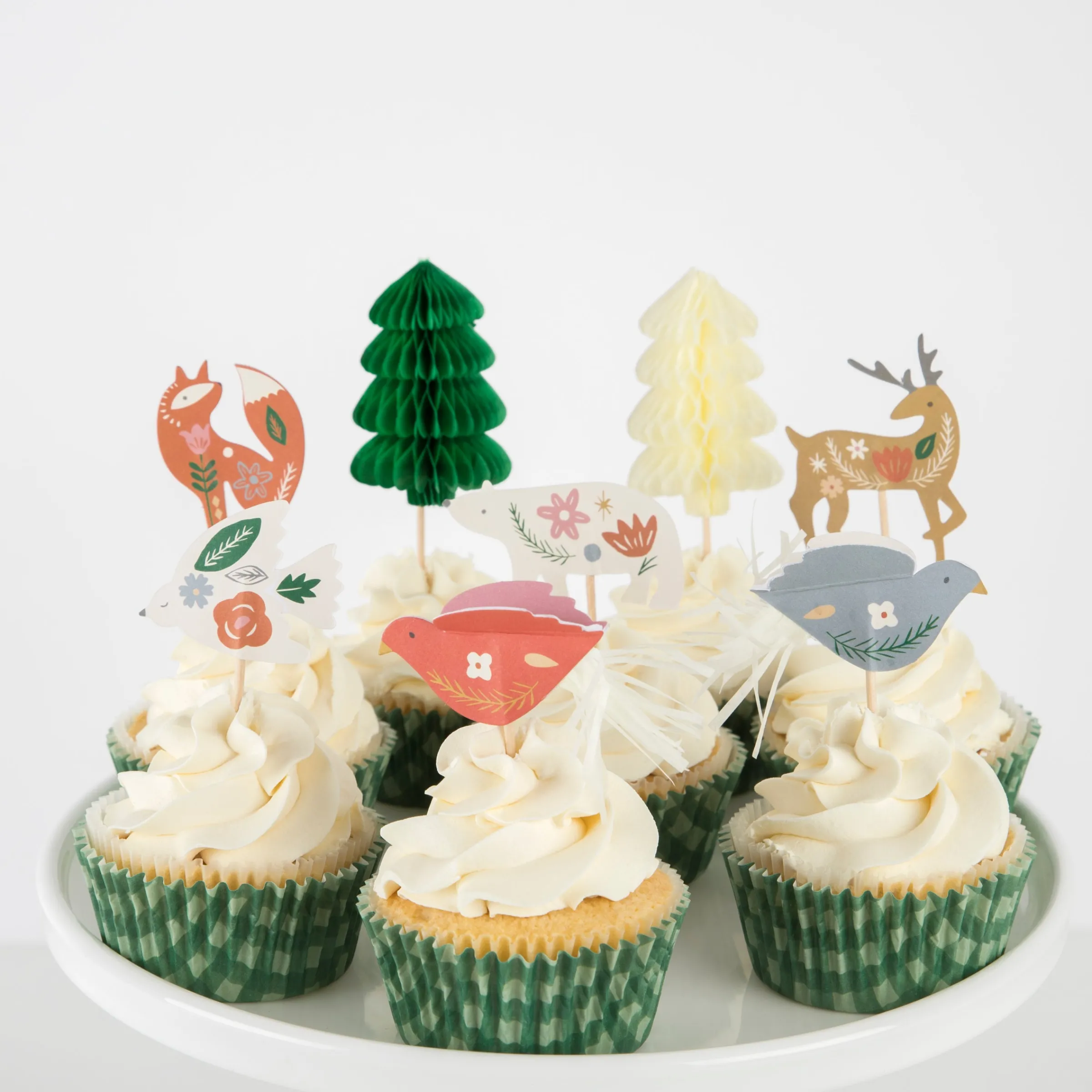 Folk Woodland Cupcake Kit (x 24 toppers)>Meri Meri Outlet