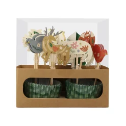 Folk Woodland Cupcake Kit (x 24 toppers)>Meri Meri Outlet