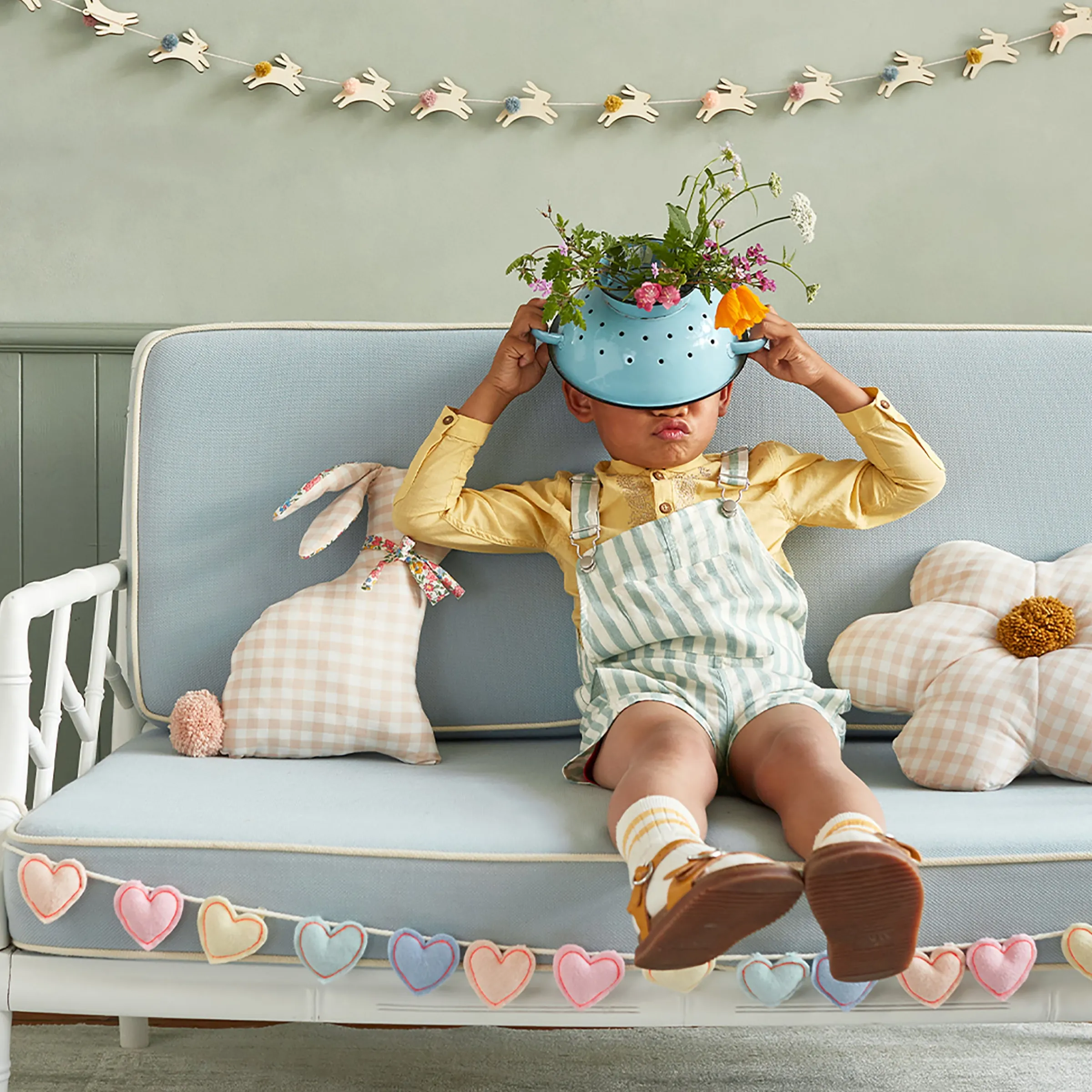 Gingham Bunny Cushion>Meri Meri Fashion