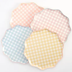 Gingham Dinner Plates (x 12)>Meri Meri Sale