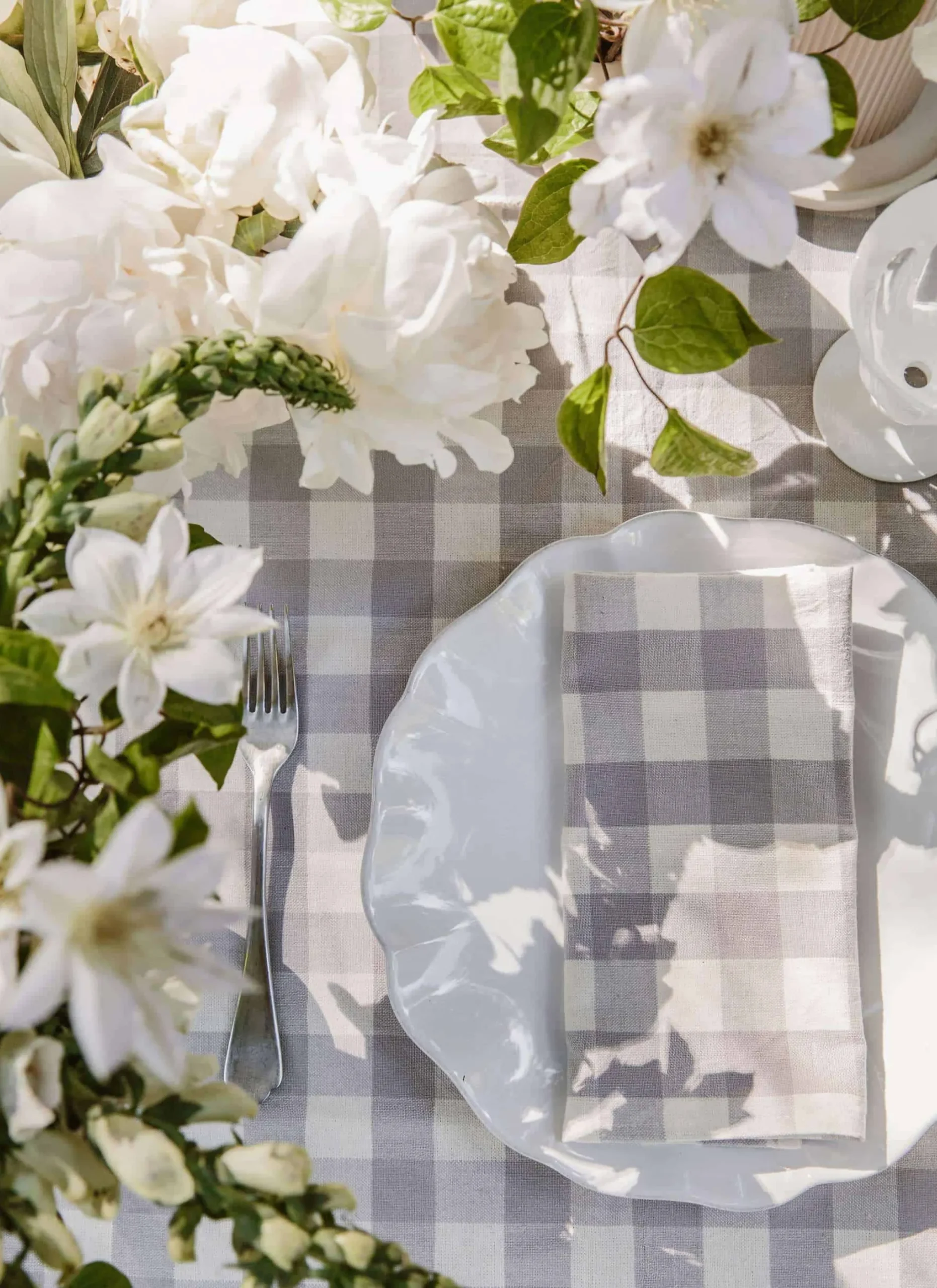 Gingham Dove Napkins>Meri Meri Online