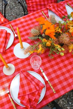Gingham Guava Tablecloth><noscript><img data-lazyloaded=