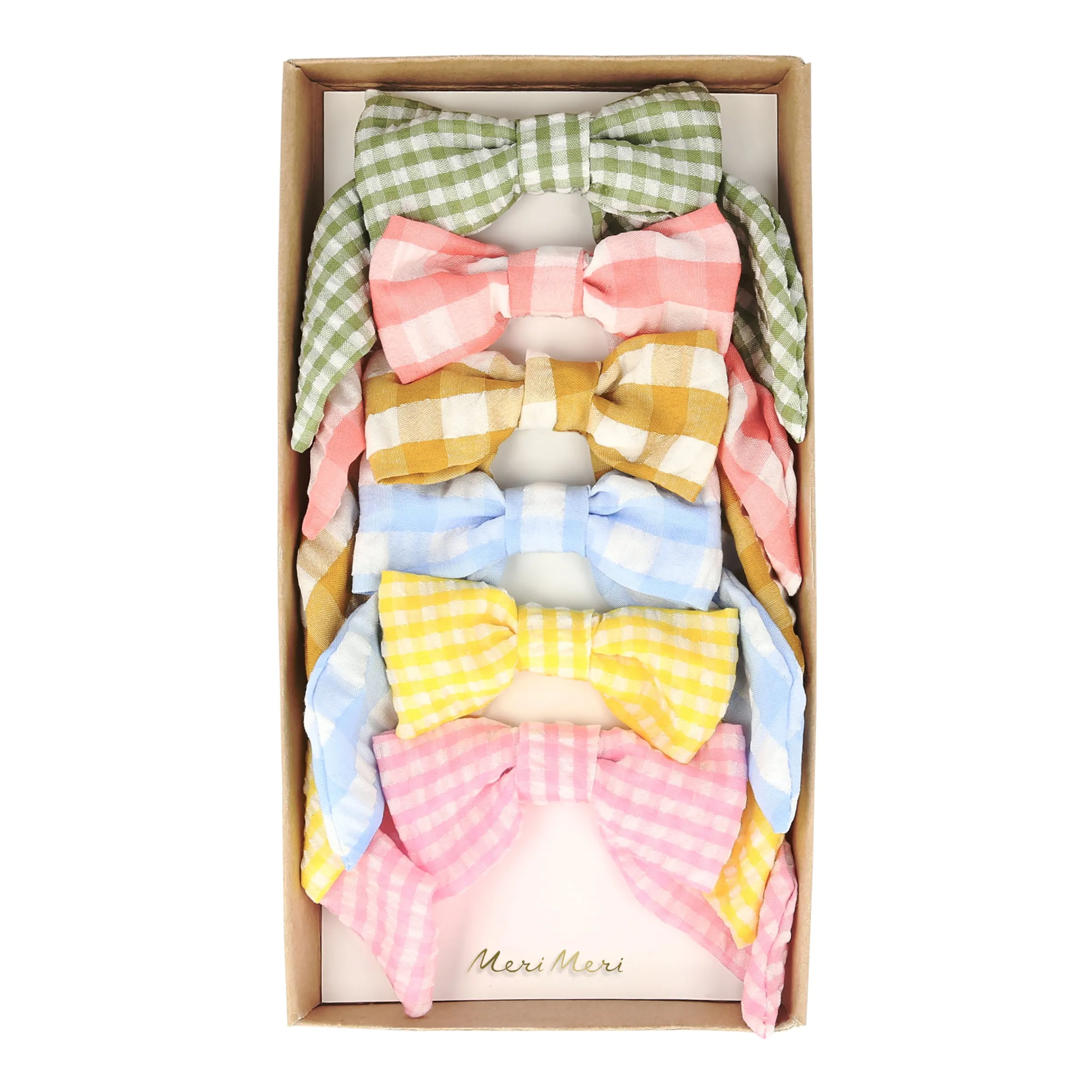Gingham Hair Bows (x 6)>Meri Meri Sale
