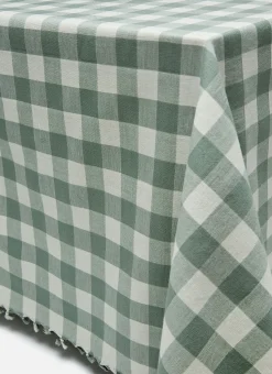 Gingham Sage Tablecloth><noscript><img width=