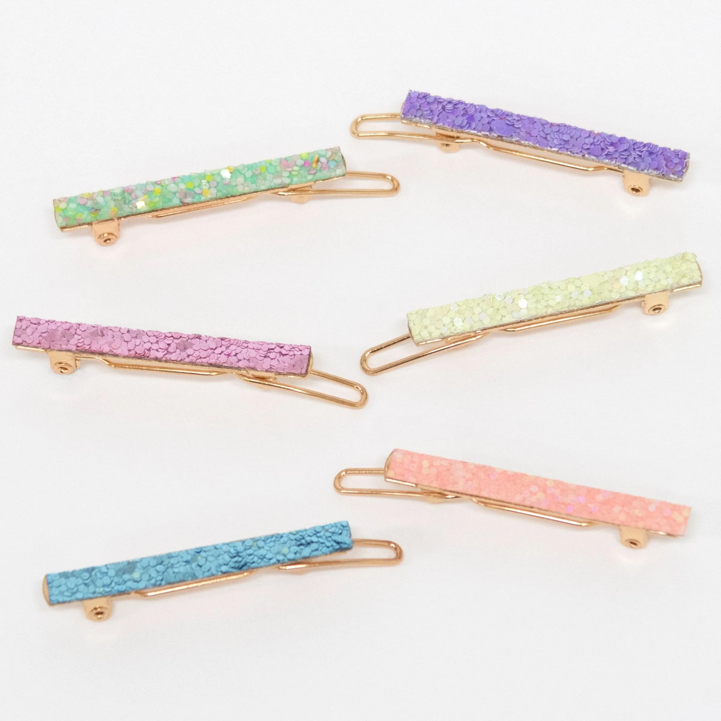 Glitter Rainbow Hair Clips (x 6)>Meri Meri Best