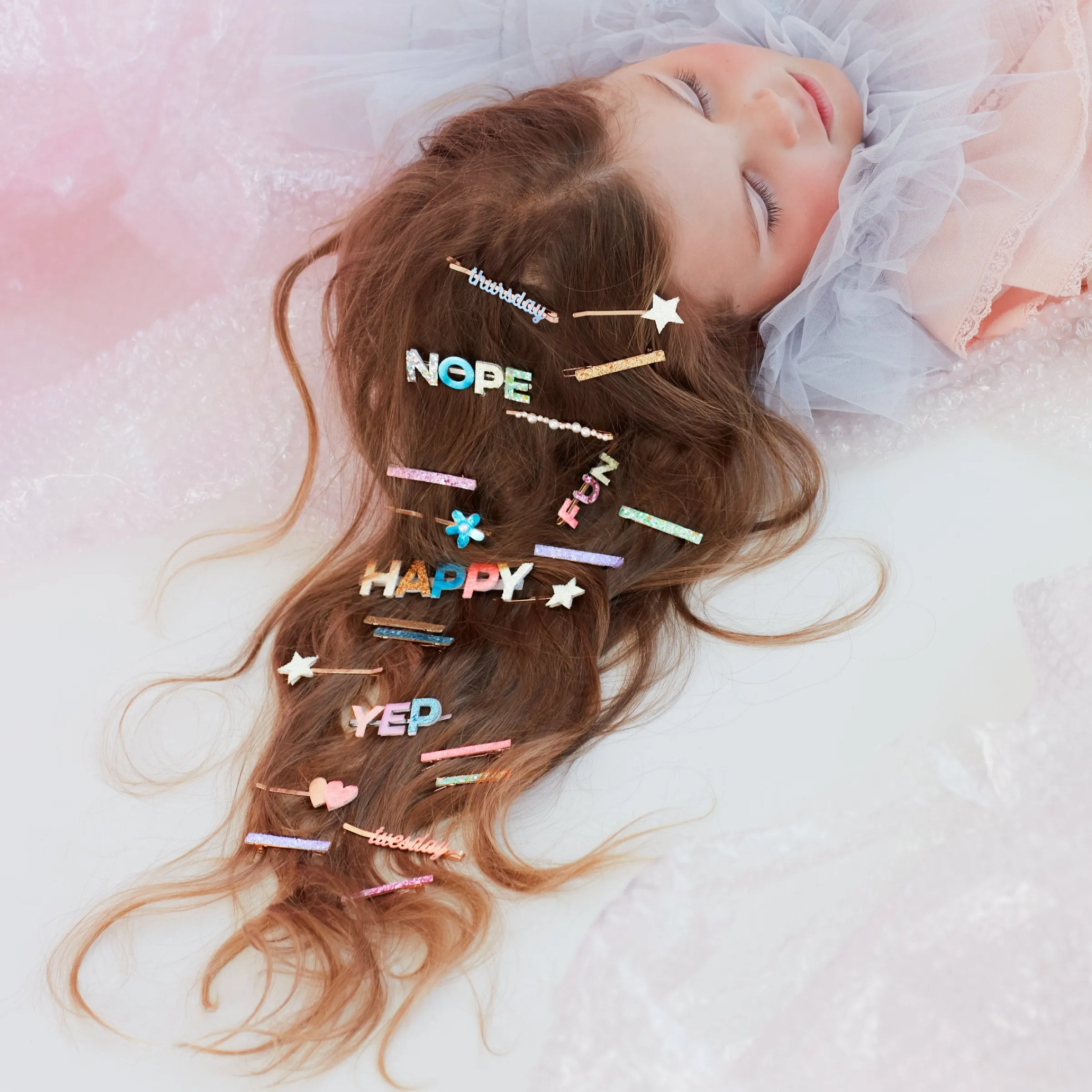 Glitter Rainbow Hair Clips (x 6)>Meri Meri Best