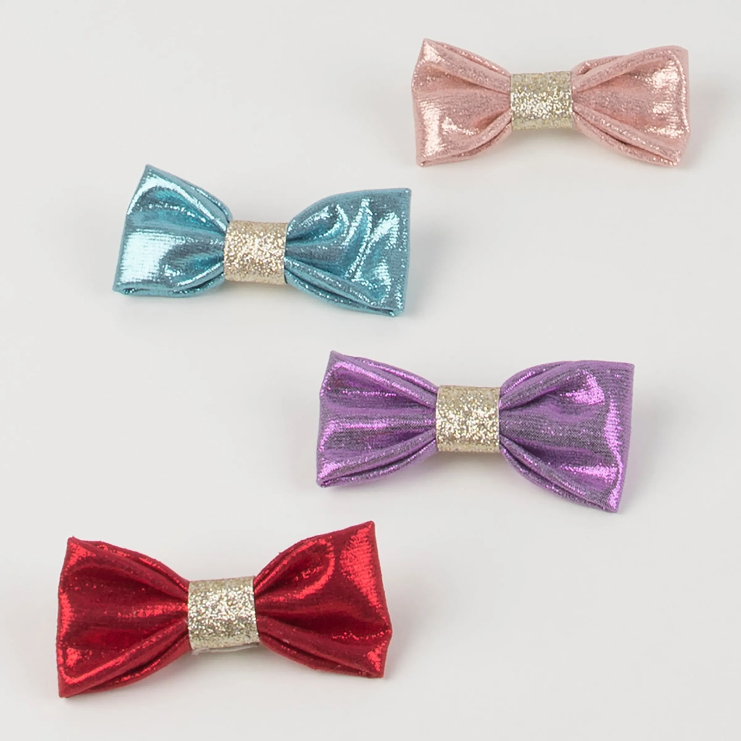 Glittery Fabric Hair Bows (x 8)>Meri Meri Outlet