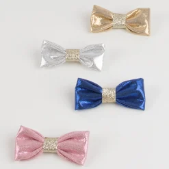 Glittery Fabric Hair Bows (x 8)><noscript><img width=