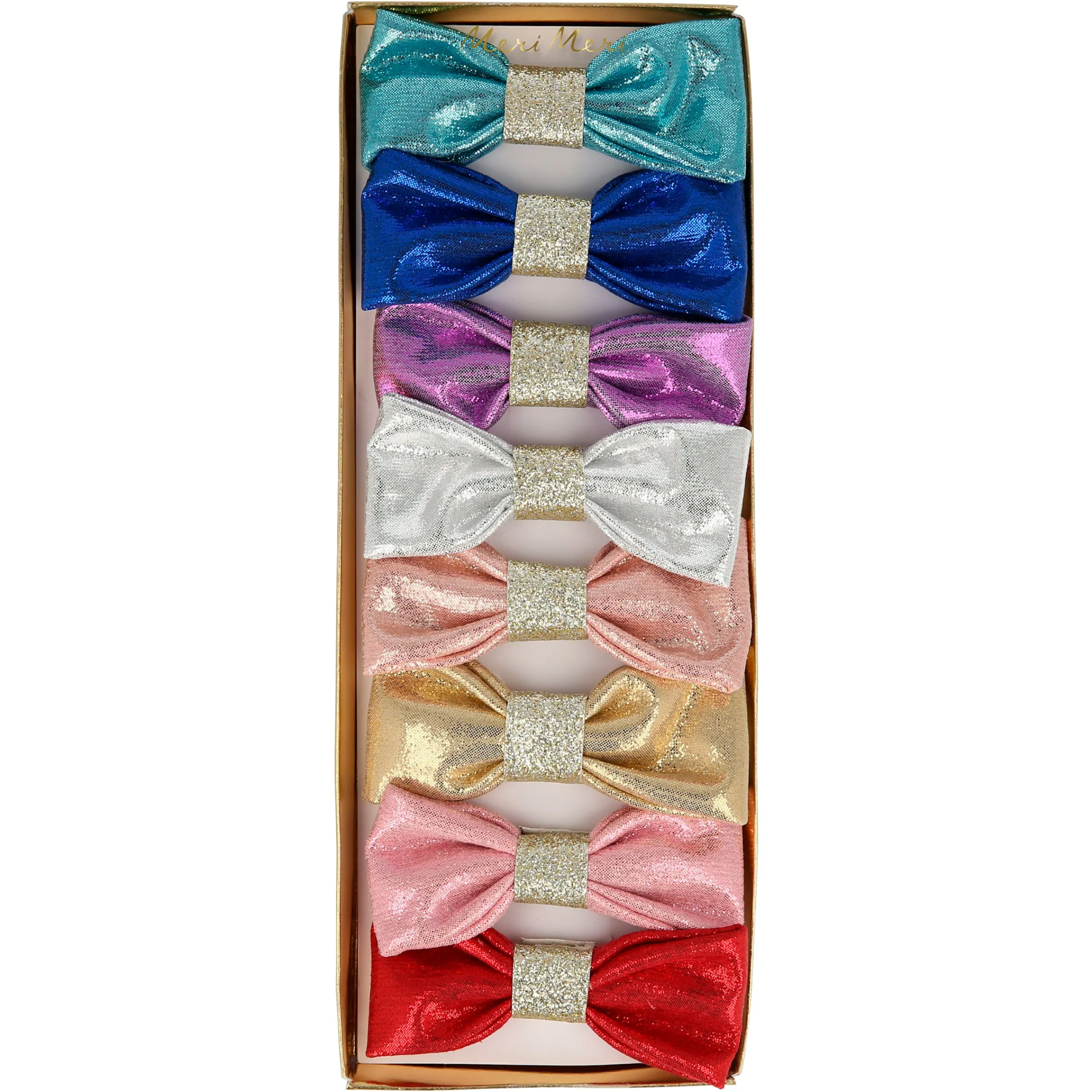 Glittery Fabric Hair Bows (x 8)>Meri Meri Outlet