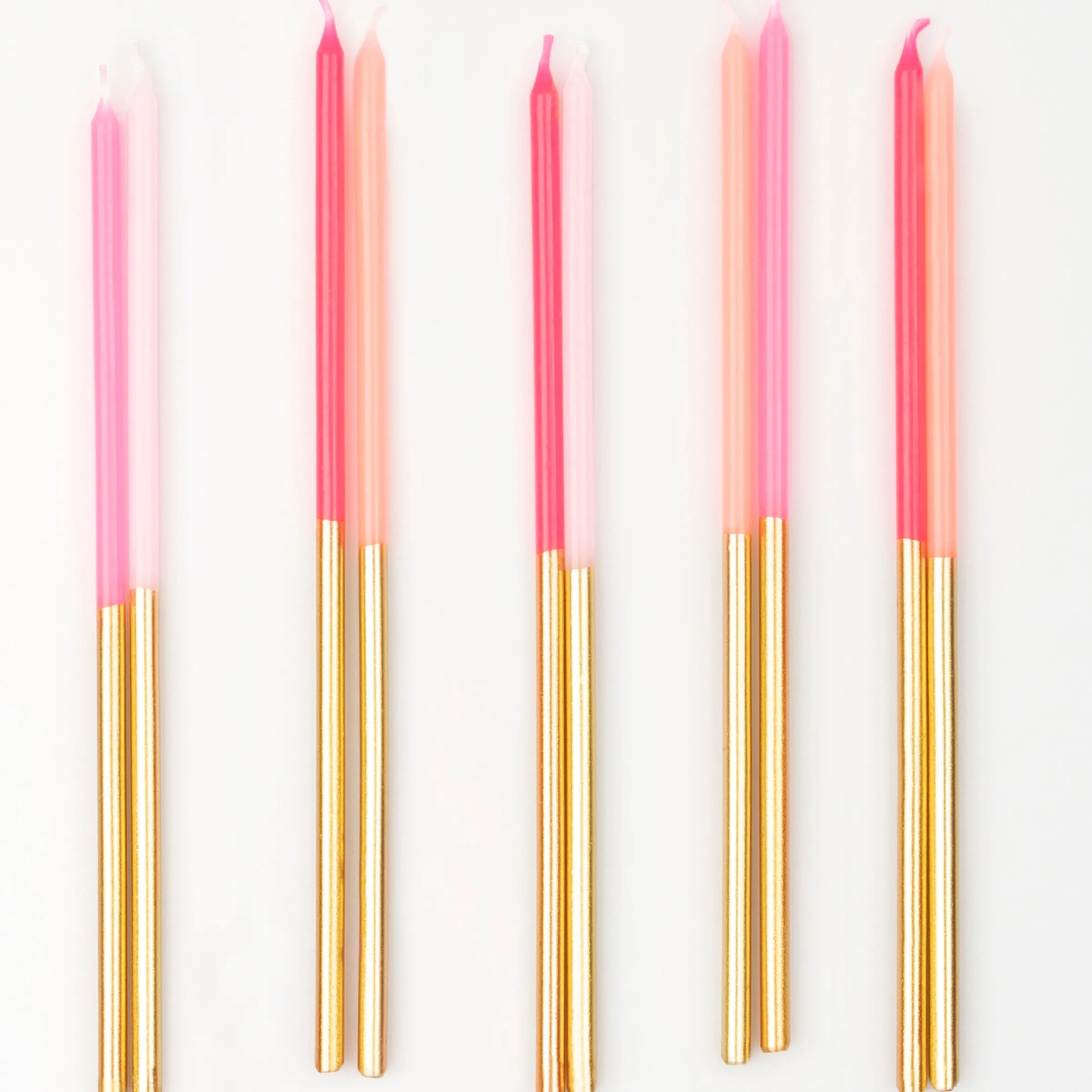 Gold Dipped Pink Mix Candles (x 16)>Meri Meri Best