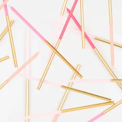 Gold Dipped Pink Mix Candles (x 16)><noscript><img width=