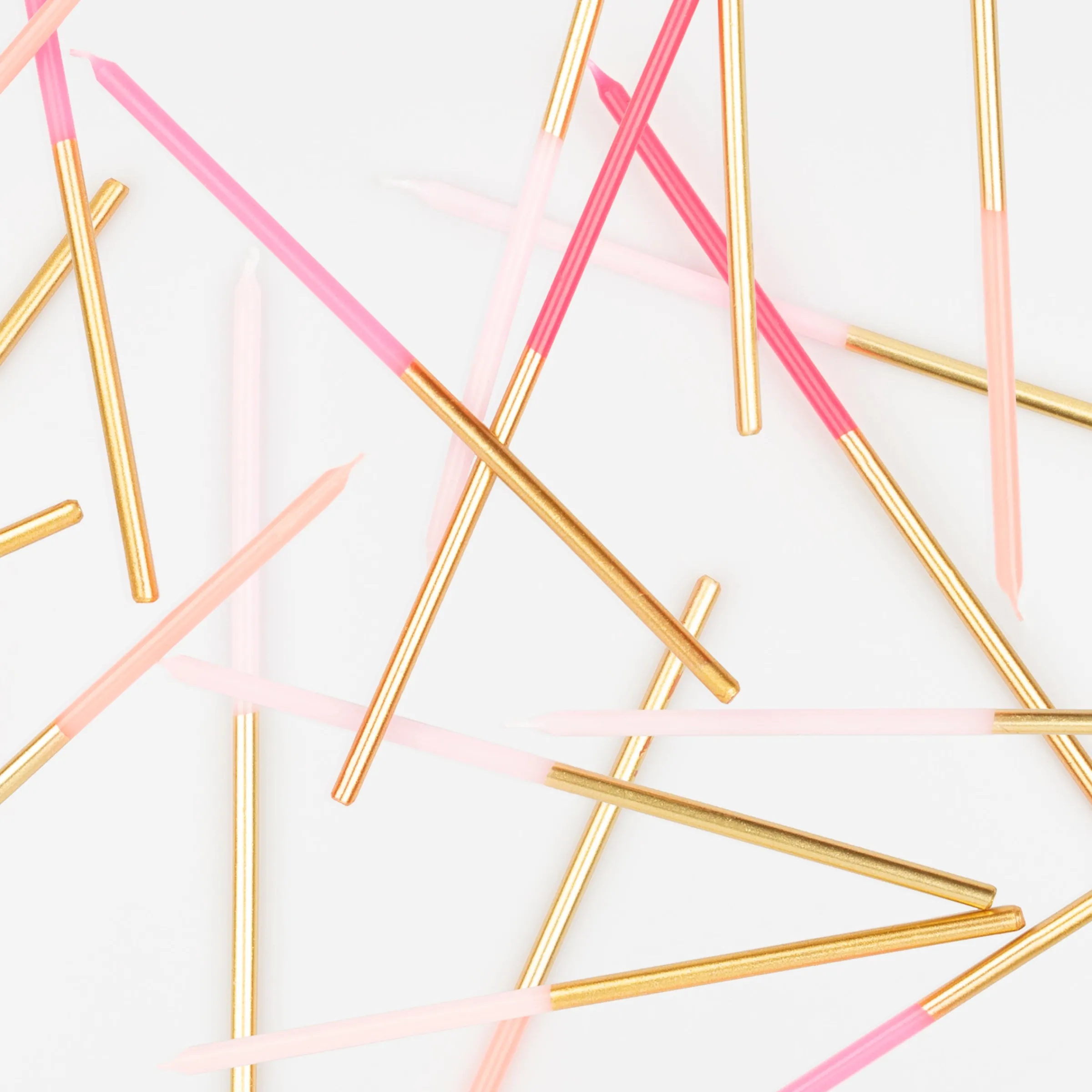 Gold Dipped Pink Mix Candles (x 16)>Meri Meri Best