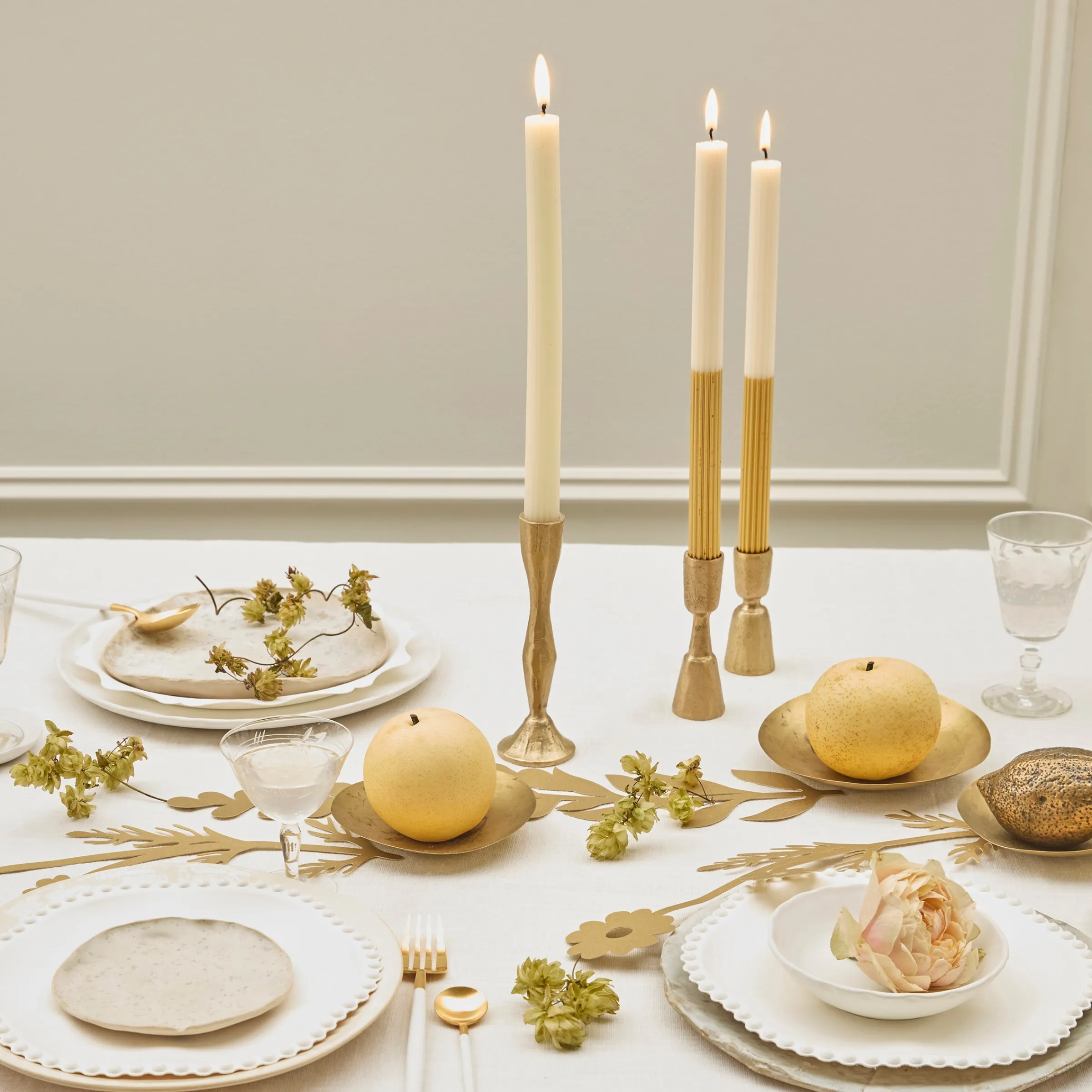 Gold Dipped Table Candles (x 2)>Meri Meri Outlet