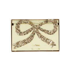 Gold Glitter Bow Garland><noscript><img width=