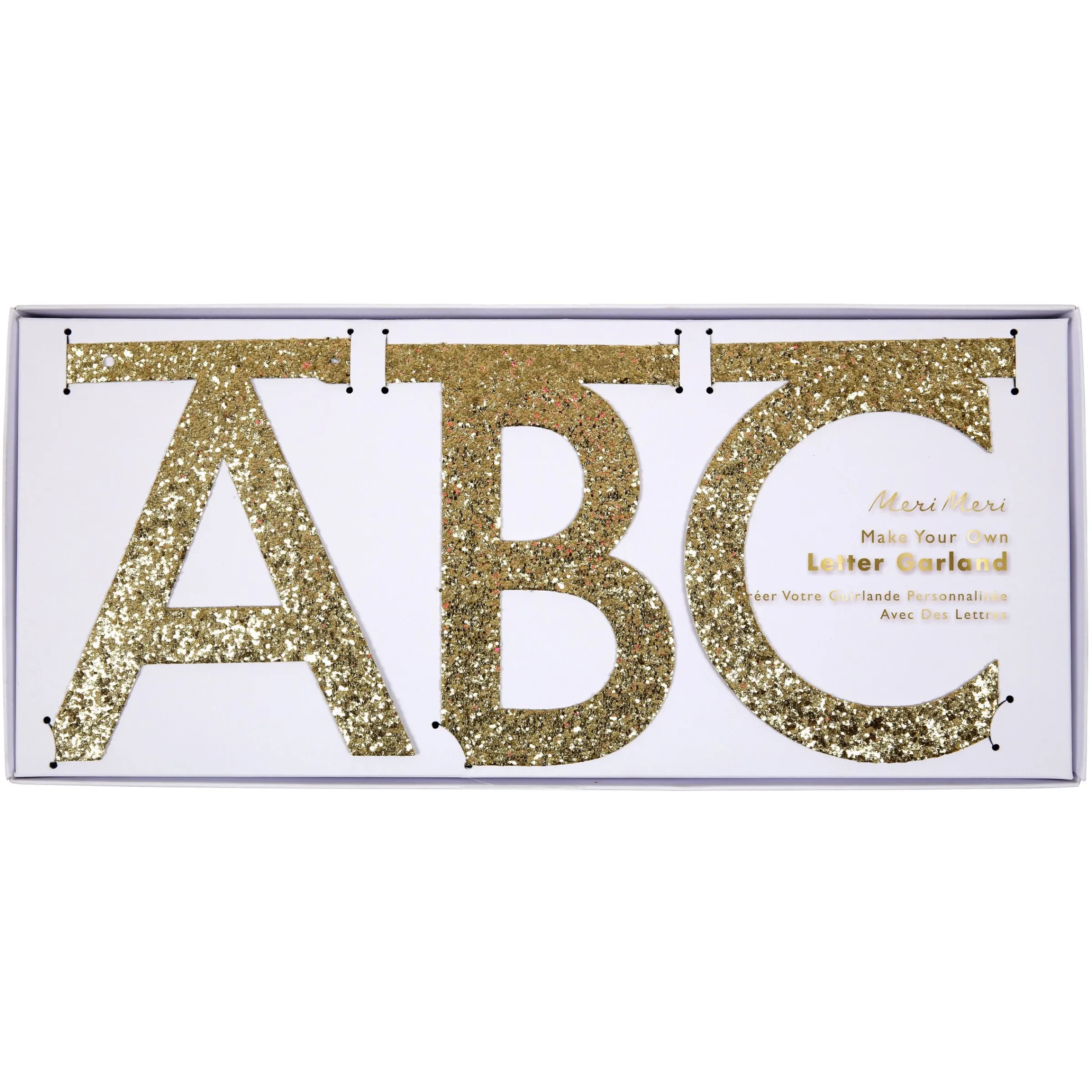 Gold Glitter Letter Garland Set>Meri Meri New