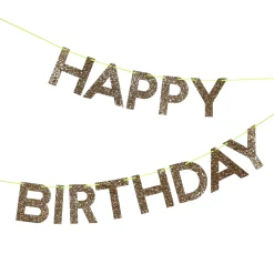 Gold Happy Birthday Garland>Meri Meri Online