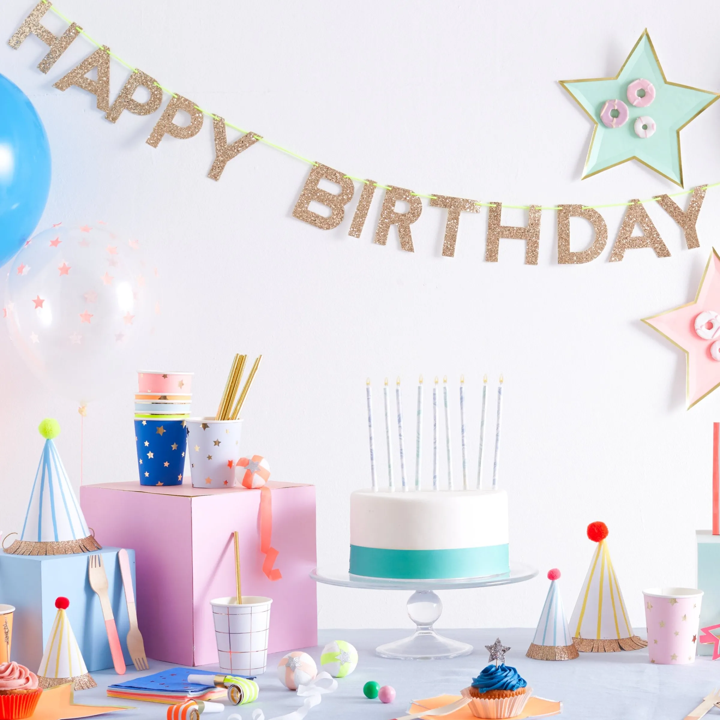 Gold Happy Birthday Garland>Meri Meri Online