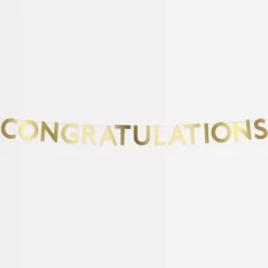 Gold Scallop Congratulations Garland>Meri Meri New