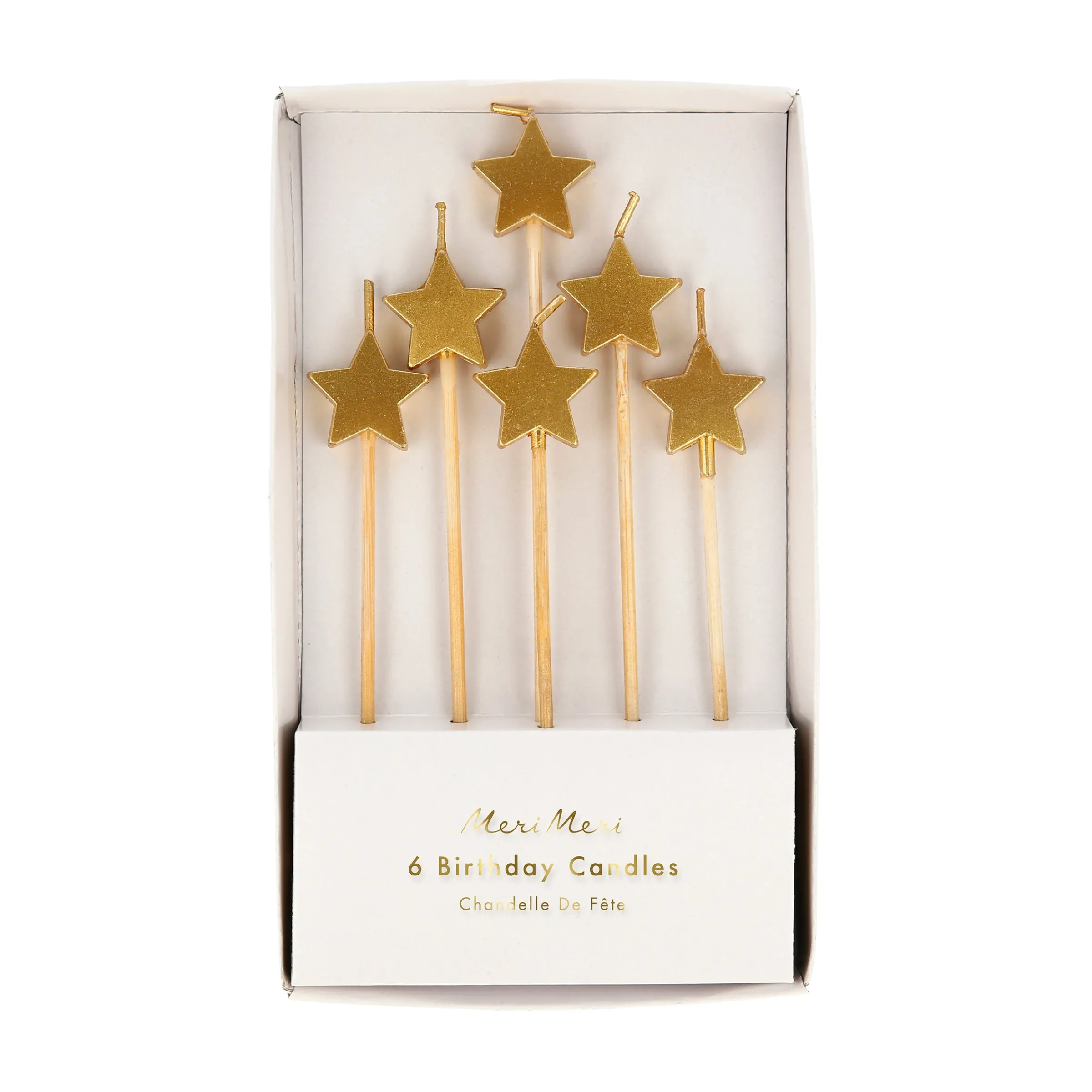 Gold Star Candles (x 6)>Meri Meri Sale