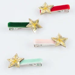 Gold Star Hair Clips (x 8)><noscript><img width=