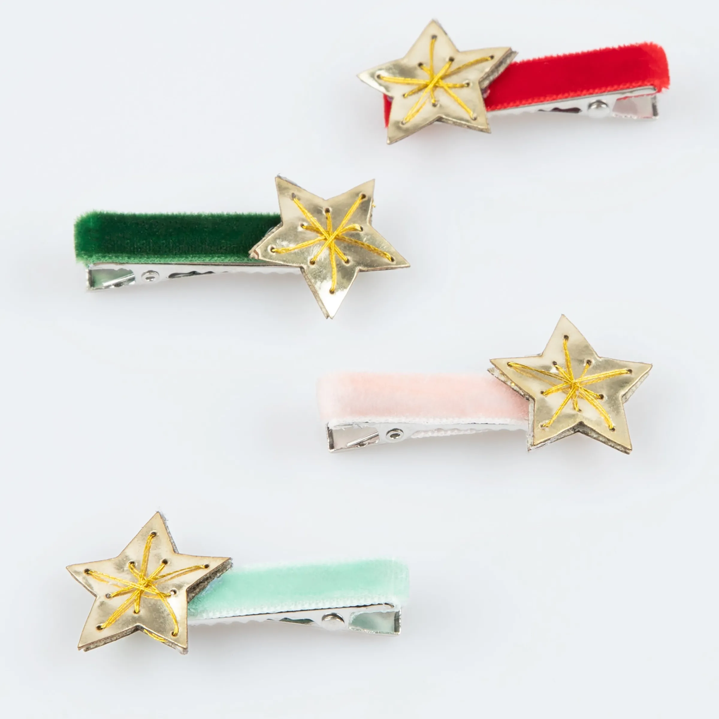 Gold Star Hair Clips (x 8)>Meri Meri Outlet