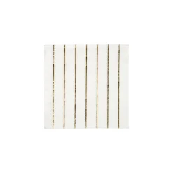 Gold Stripe Small Napkins (x 16)>Meri Meri Fashion