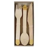 Gold Wooden Cutlery Set (x 24)>Meri Meri New