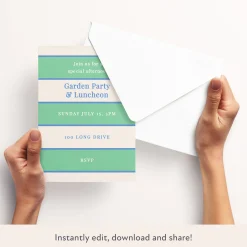 Green Cabana Stripe Download & Print Invitation><noscript><img width=