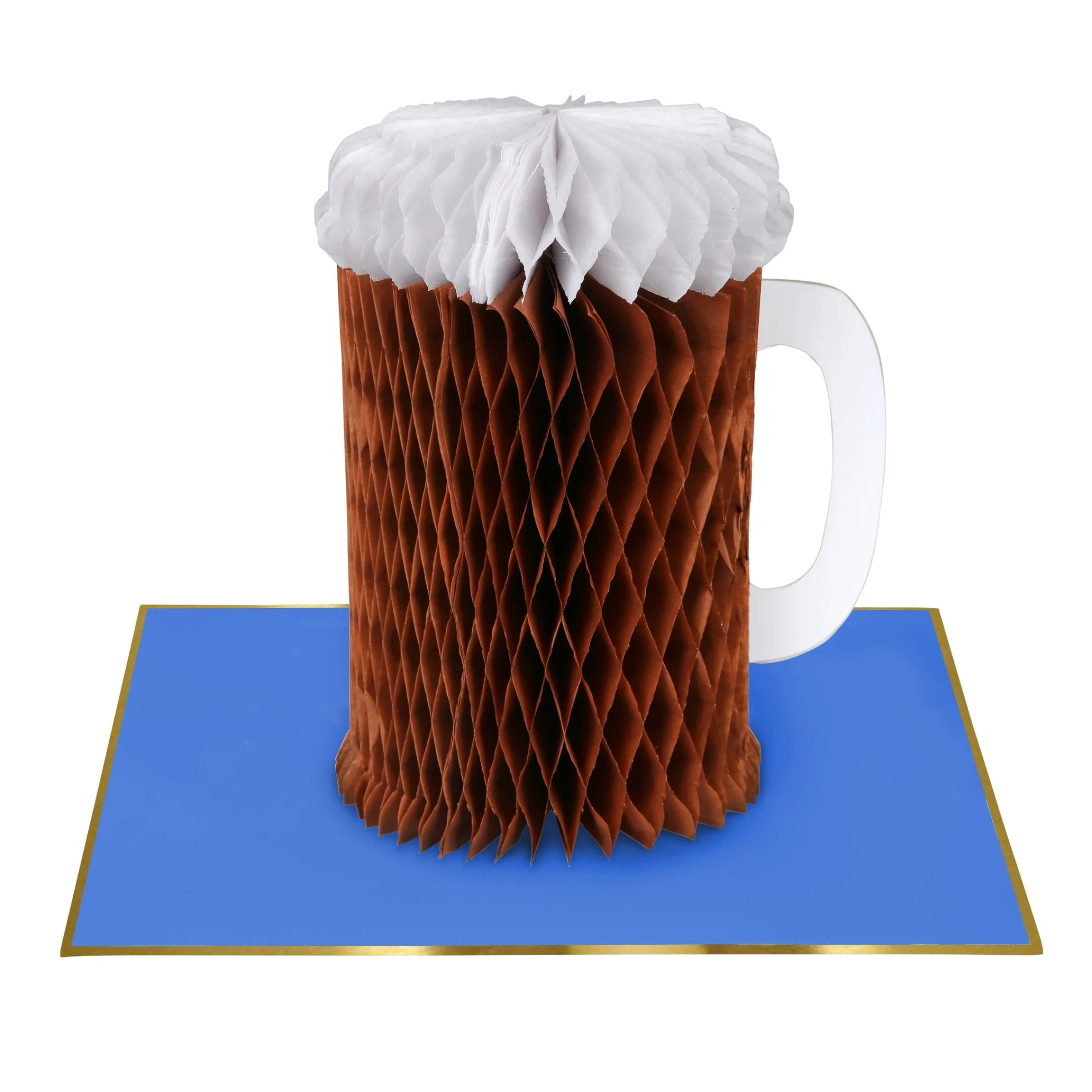 Happy Beerday Honeycomb Birthday Card>Meri Meri Clearance