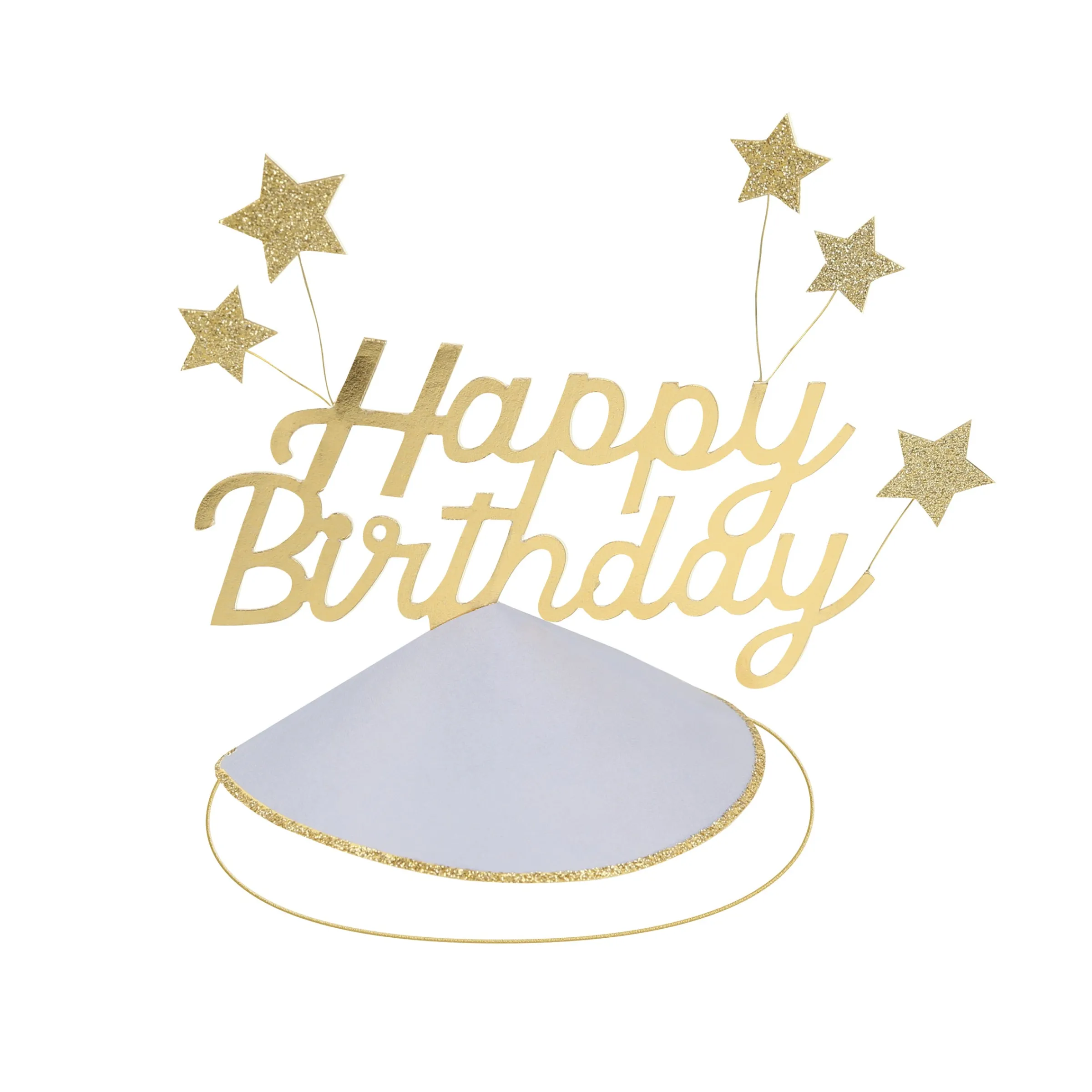 Happy Birthday & Stars Party Hats (x 6)>Meri Meri Clearance