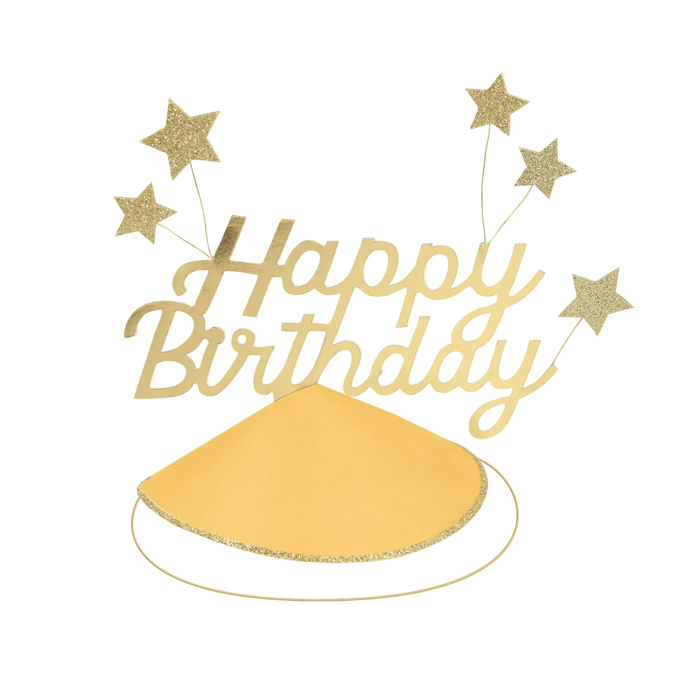 Happy Birthday & Stars Party Hats (x 6)>Meri Meri Clearance