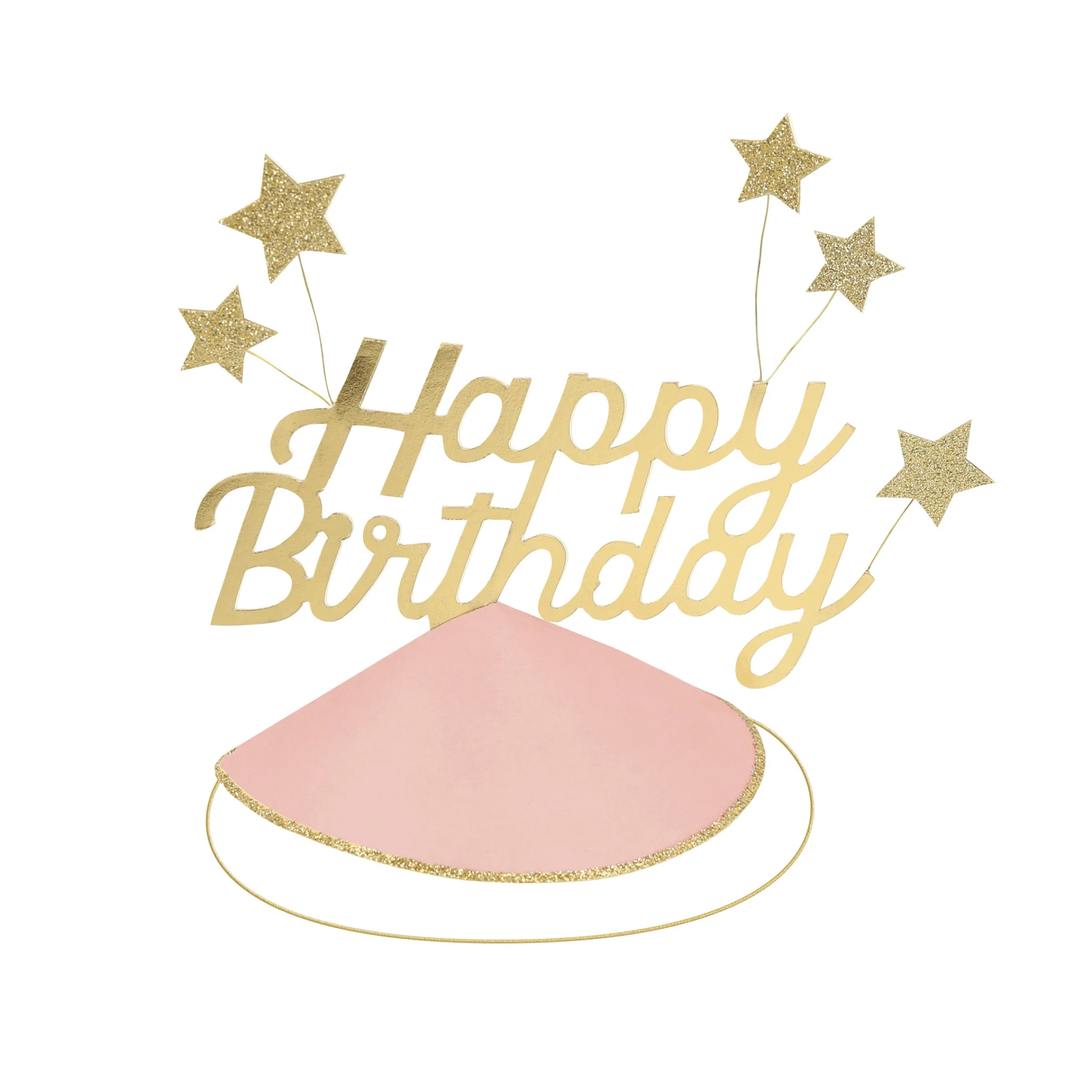 Happy Birthday & Stars Party Hats (x 6)>Meri Meri Clearance